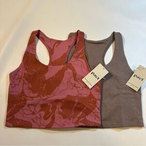 Lot Of TWO NWT Pact Size S Organic Cotton Blend Purefit On The Go-To Crop Tops